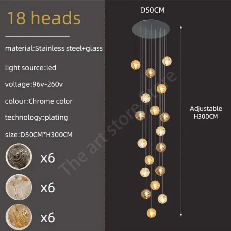 Lustre Adéloria — Cristal LED pour Escalier — vue 15