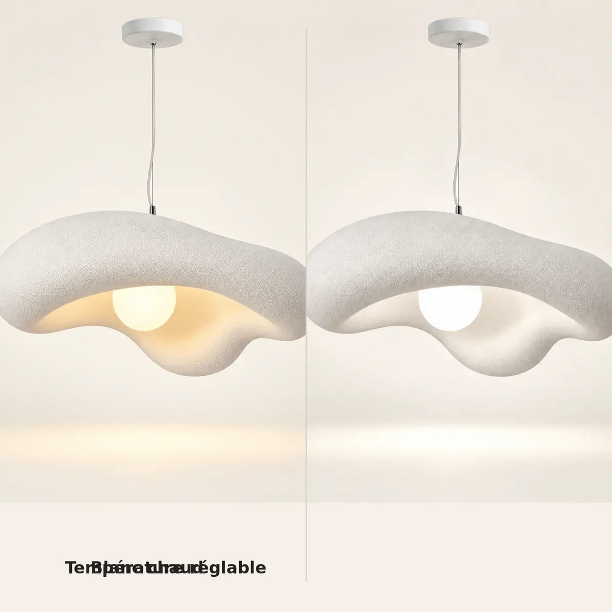 Options blanc chaud et température réglable de la suspension Nami