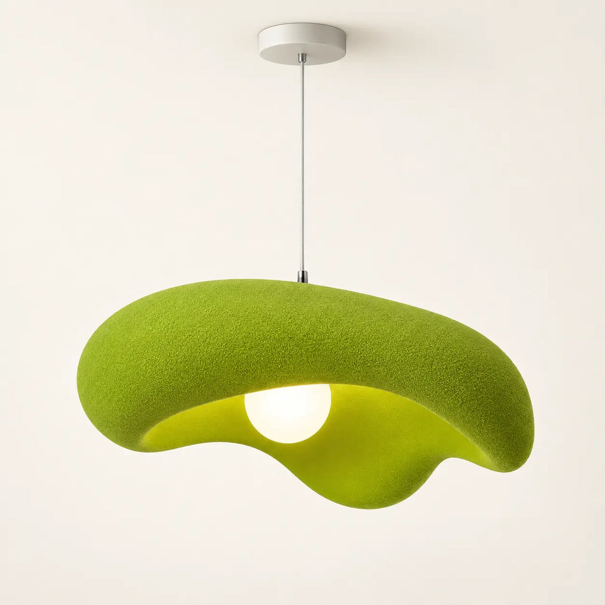 Suspension luminaire design Nami finition vert olive