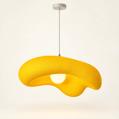 Suspension luminaire design Nami finition jaune gingembre
