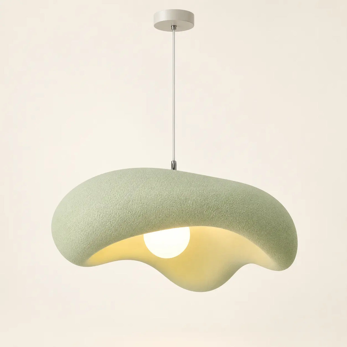 Suspension luminaire design Nami finition vert pâle