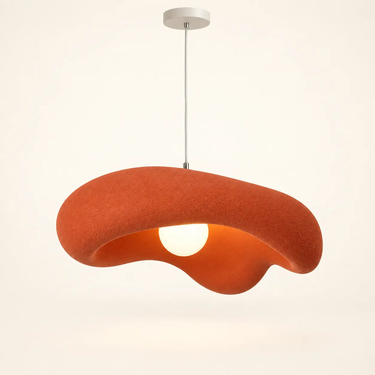 Suspension luminaire design Nami finition rouge chaud