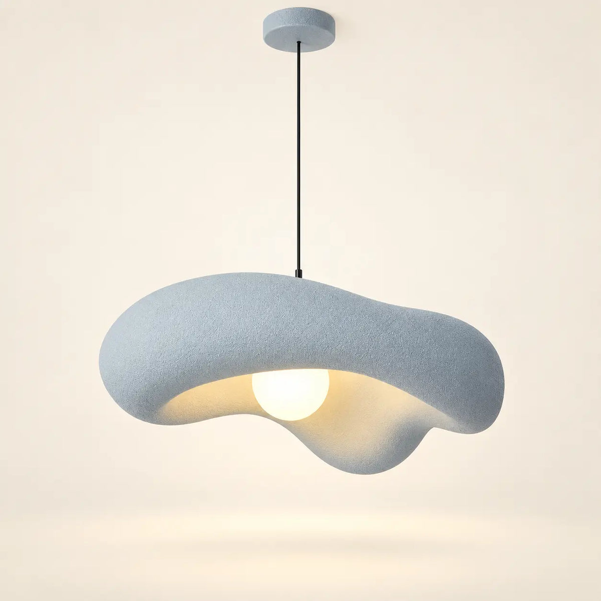 Suspension luminaire design Nami finition gris clair