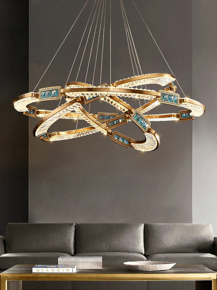 Lustre cristal K9 LED pour salon, chambre et couloir – vue 2