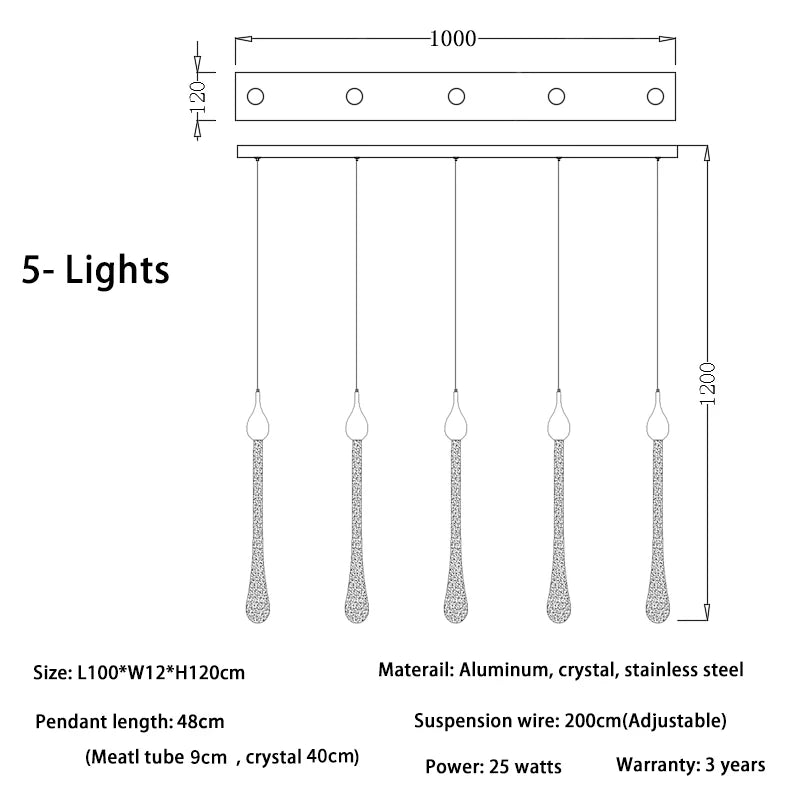 Lustre Oriane — Cristal LED pour Escalier — vue 15