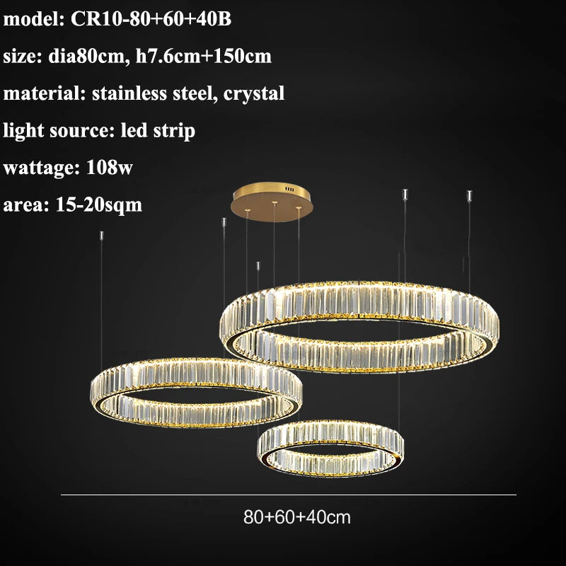 Lustre Althoria — Cristal LED pour Salle à Manger