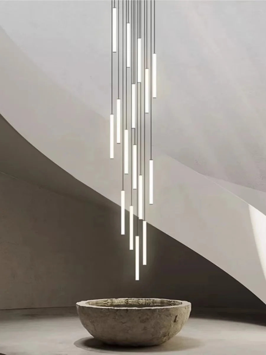 Lustre spirale LED nordique pour escalier et salon – vue 2