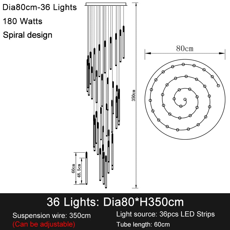 Lustre Séraphdore — LED pour Escalier — vue 7