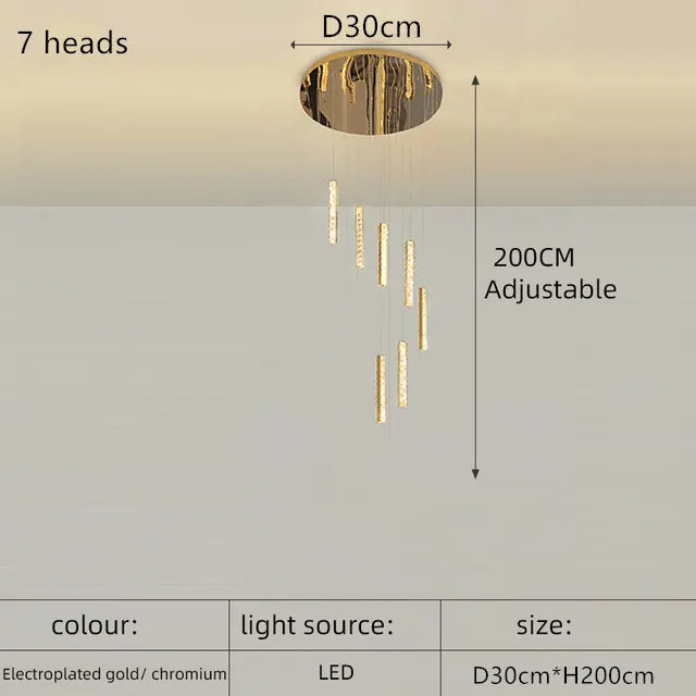 Lustre Lordore — Cristal LED pour Escalier — vue 16
