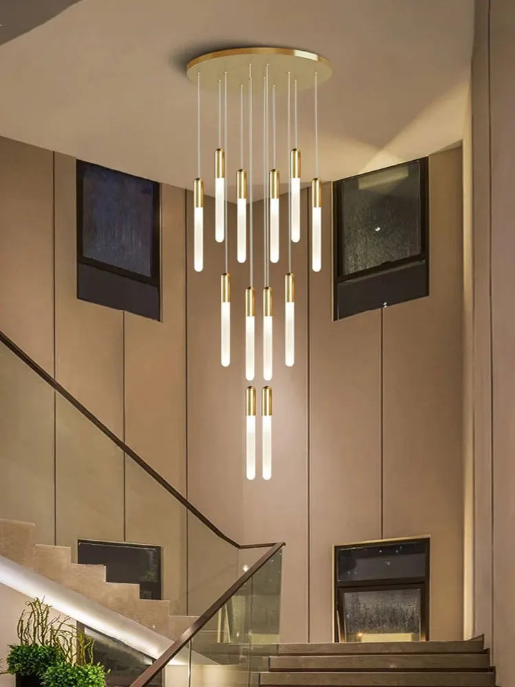 Lustre long LED pour escalier et cuisine – suspension moderne – vue 2