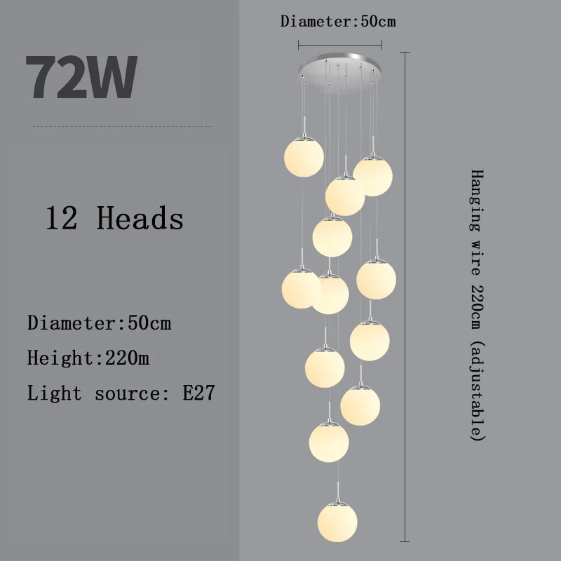 Lustre Adéldore — Verre LED pour Escalier — vue 10