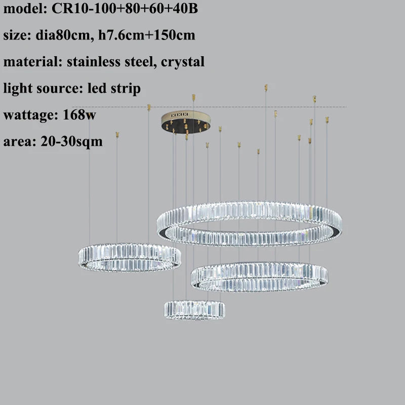 Lustre Althoria — Cristal LED pour Salle à Manger — vue 9