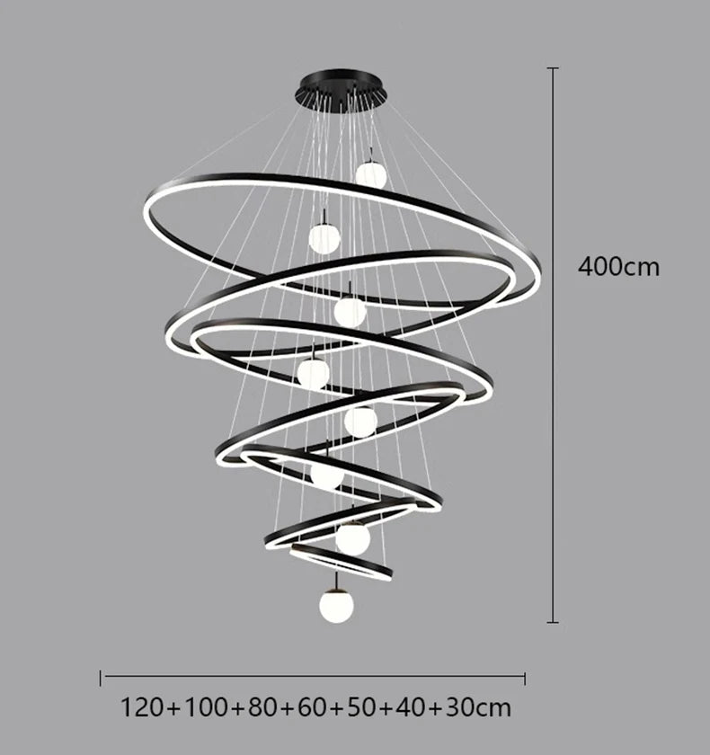 Lustre Néloria — LED pour Escalier — vue 6