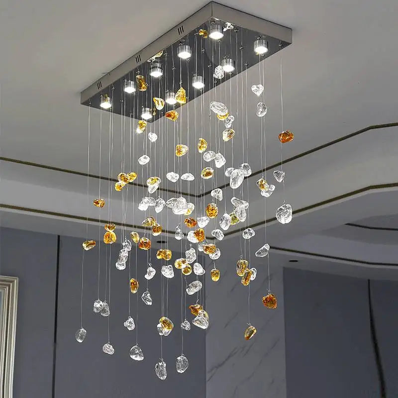 Lustre cristal LED design pour restaurant et cuisine – vue 2