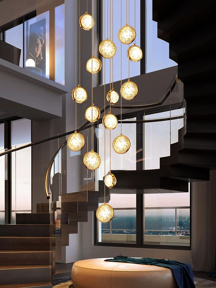 Lustre Théloria — Cristal LED pour Escalier