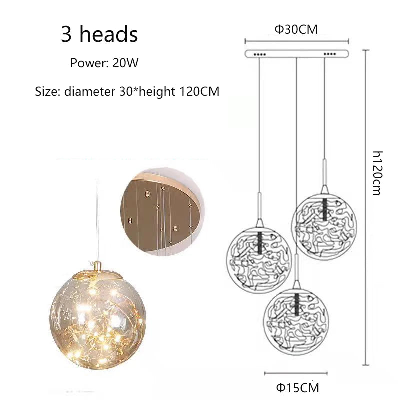 Lustre Ayliane — Verre LED pour Escalier — vue 12