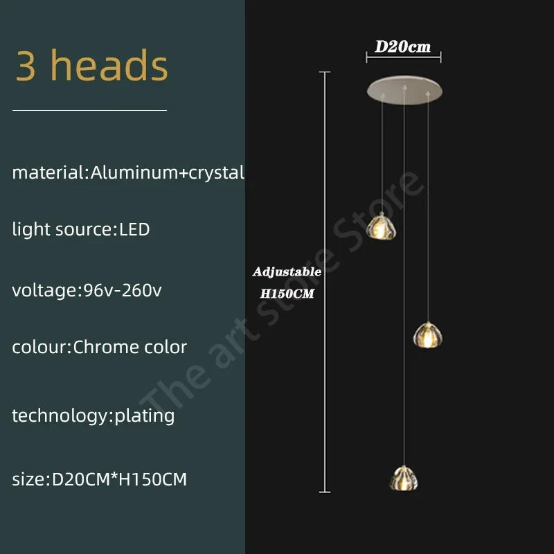 Lustre Théldore — Cristal LED pour Escalier — vue 11