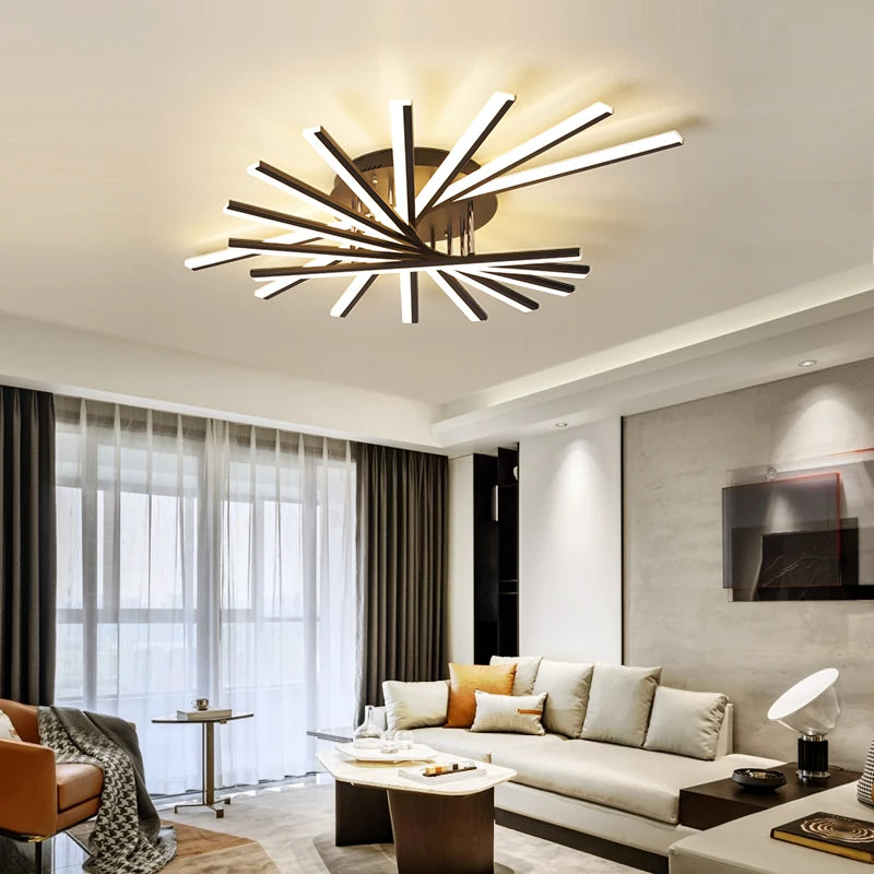 Plafonnier LED doré, noir ou blanc pour salon et chambre – vue 2