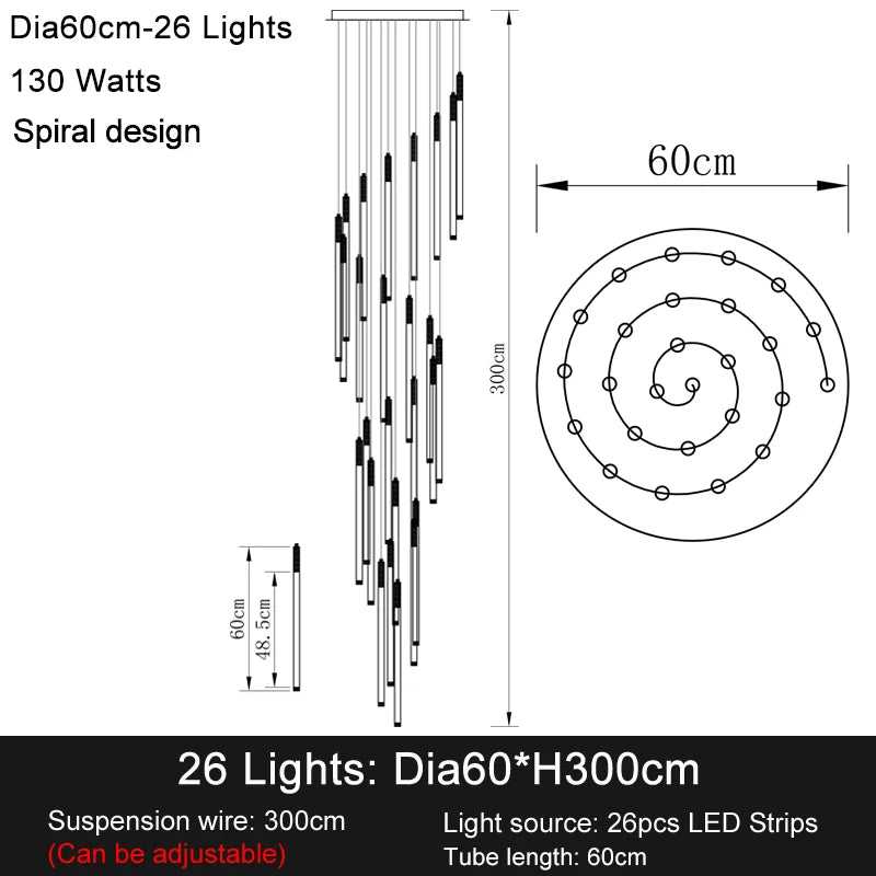 Lustre Séraphdore — LED pour Escalier — vue 14