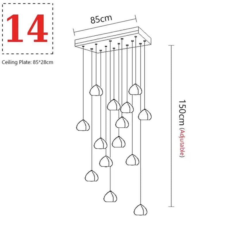 Lustre Théldore — Cristal LED pour Escalier — vue 16