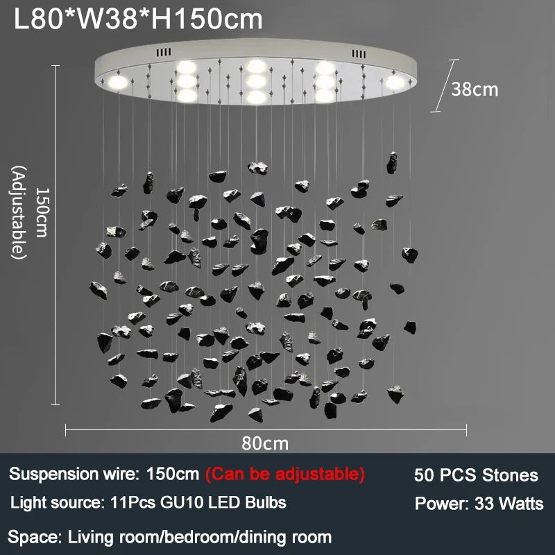 Lustre Lysiane — Cristal LED pour Salon — vue 8