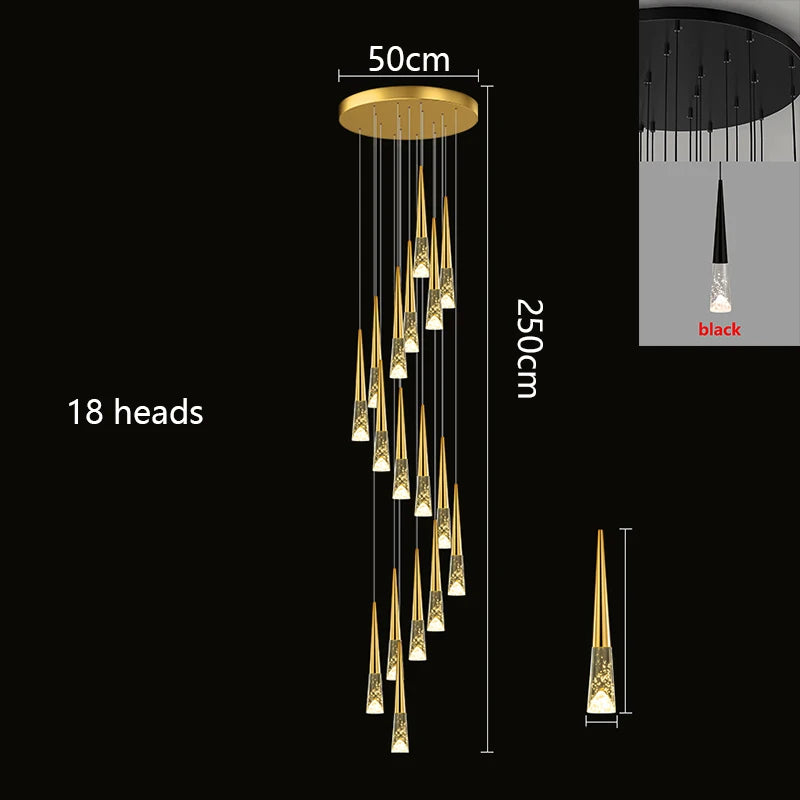 Lustre Althana — Cristal LED pour Escalier — vue 11