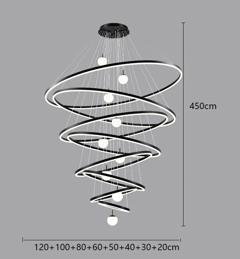Lustre Néloria — LED pour Escalier — vue 13
