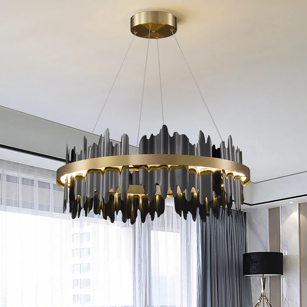 Lustre plafonnier LED de luxe pour salon et cuisine – vue 2