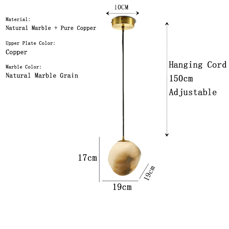 Lustre Lysana — Marbre LED pour Salon — vue 12