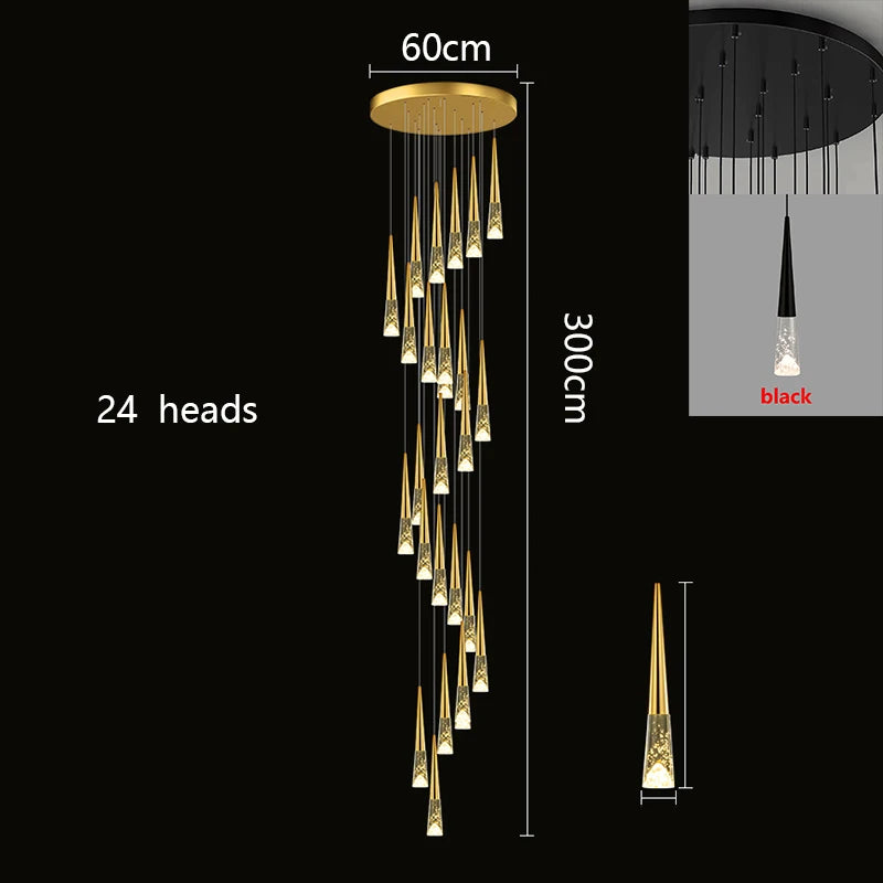 Lustre Althana — Cristal LED pour Escalier — vue 12
