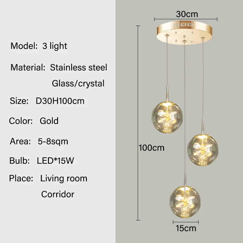 Lustre Avdore — Cristal LED pour Escalier — vue 8