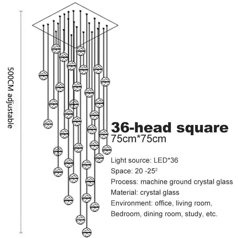 Lustre Lysdore — Cristal LED pour Escalier — vue 18