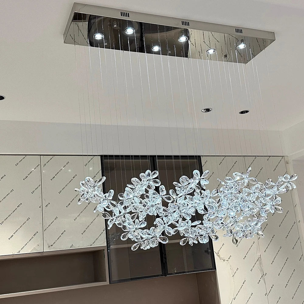 Lustre cristal LED pour salon, chambre et cuisine – vue 2
