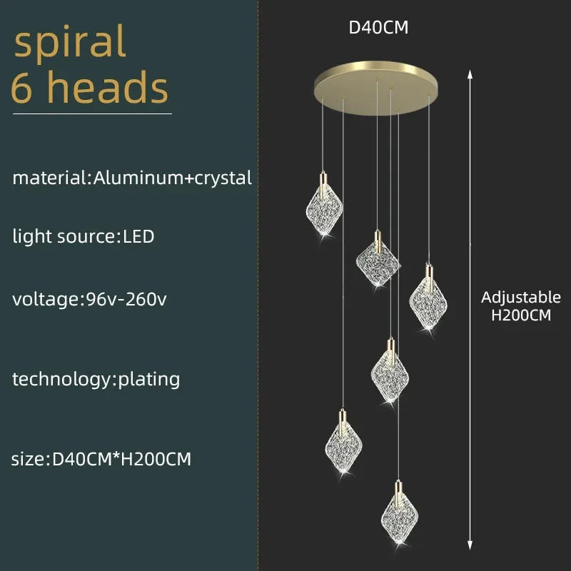 Suspension Cassoria — Cristal pour Escalier — vue 14