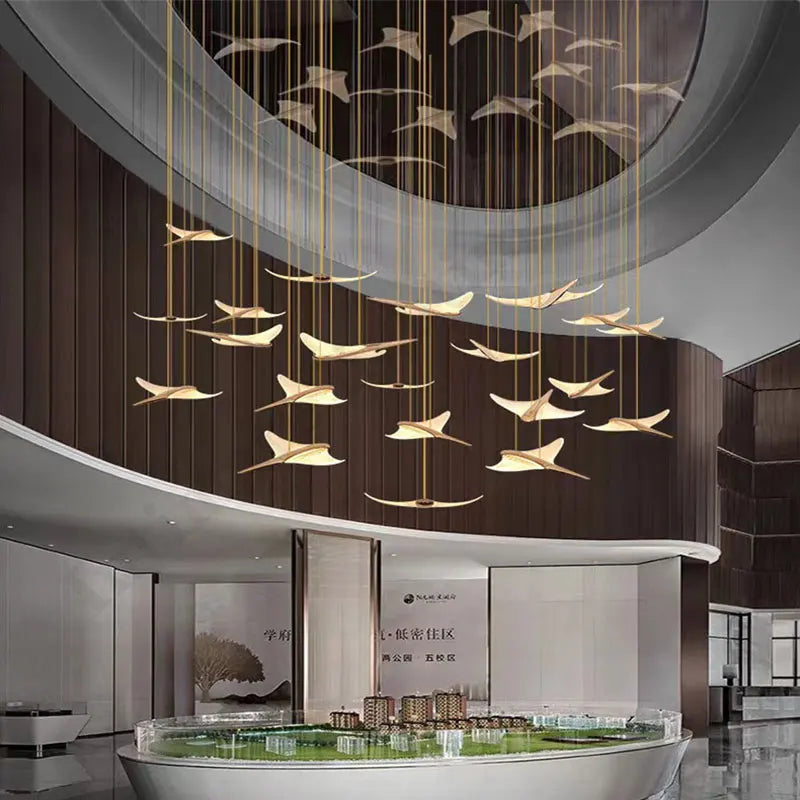 Lustre branches de luxe LED pour hall d'hôtel et escalier
