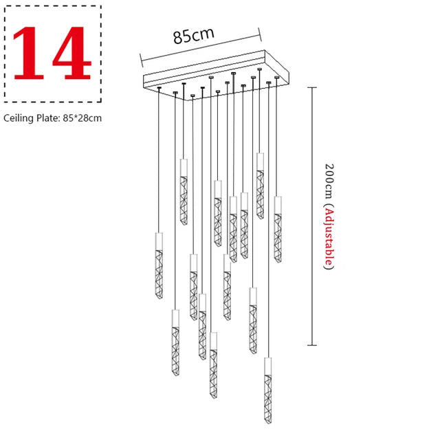 Suspension Astoria — Cristal LED pour Escalier — vue 14