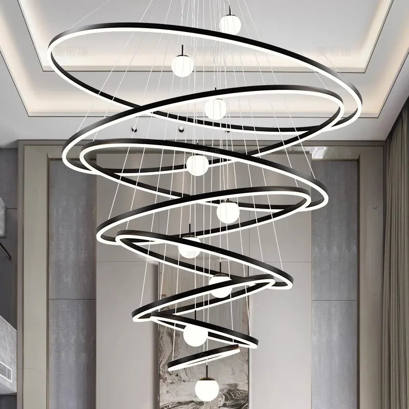 Lustre branches LED circulaire dimmable pour hall et escalier – vue 2