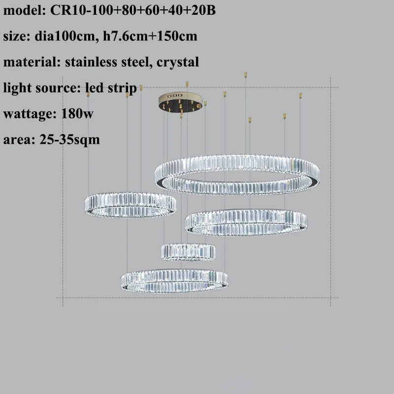 Lustre Althoria — Cristal LED pour Salle à Manger — vue 10