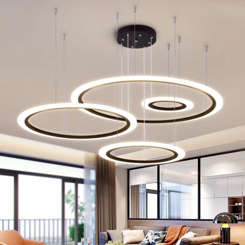 Suspension anneau LED pour salon, chambre et salle à manger