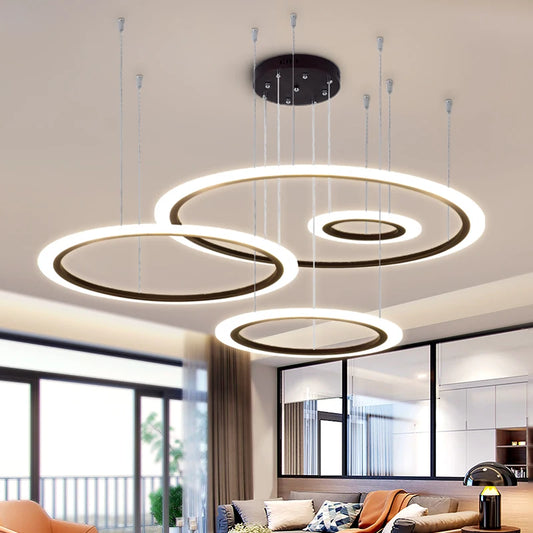 Suspension anneau LED pour salon, chambre et salle à manger