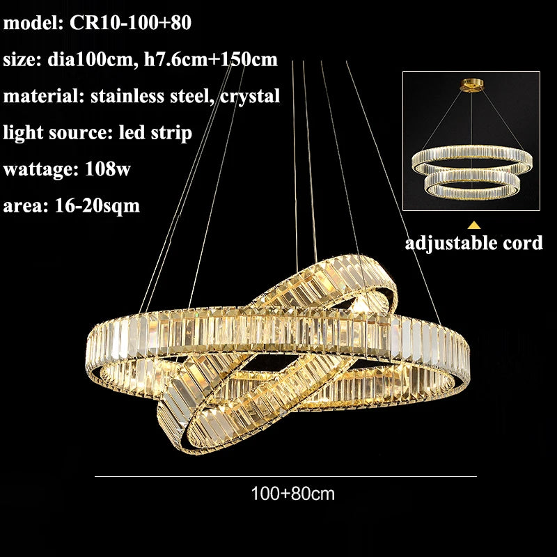 Lustre Althoria — Cristal LED pour Salle à Manger — vue 13