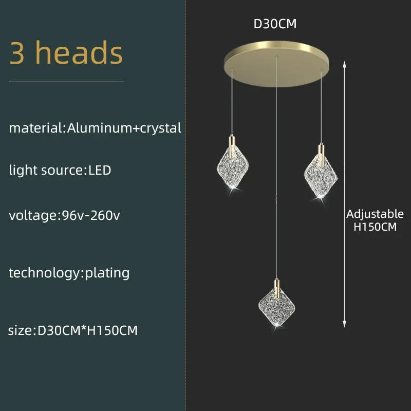 Suspension Cassoria — Cristal pour Escalier — vue 15