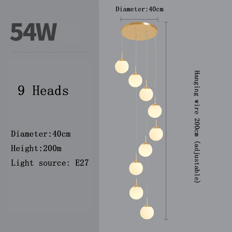 Lustre Adéldore — Verre LED pour Escalier — vue 7