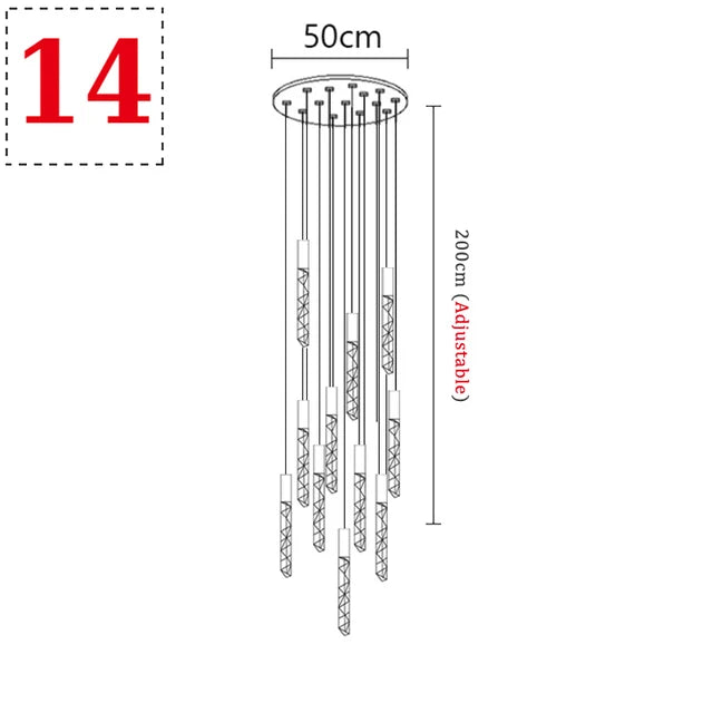 Suspension Astoria — Cristal LED pour Escalier — vue 13