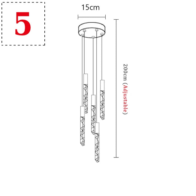 Lustre Aurdore — Cristal LED pour Escalier — vue 20