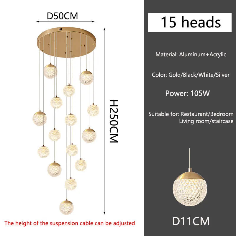 Lustre Lororia — LED pour Escalier — vue 13