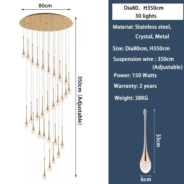 Plafonnier Opdore — Cristal LED pour Escalier — vue 14