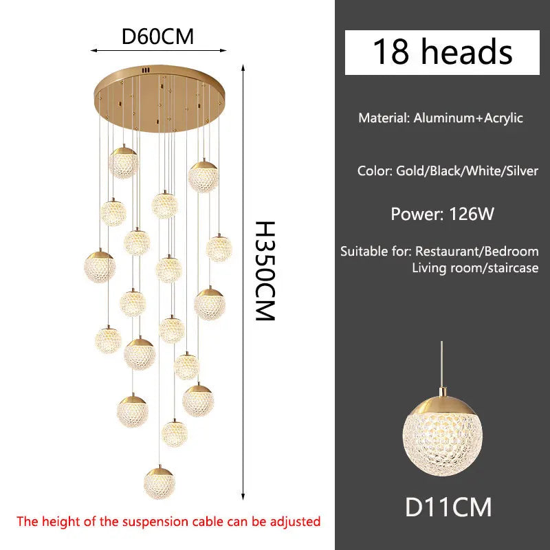 Lustre Lororia — LED pour Escalier — vue 15