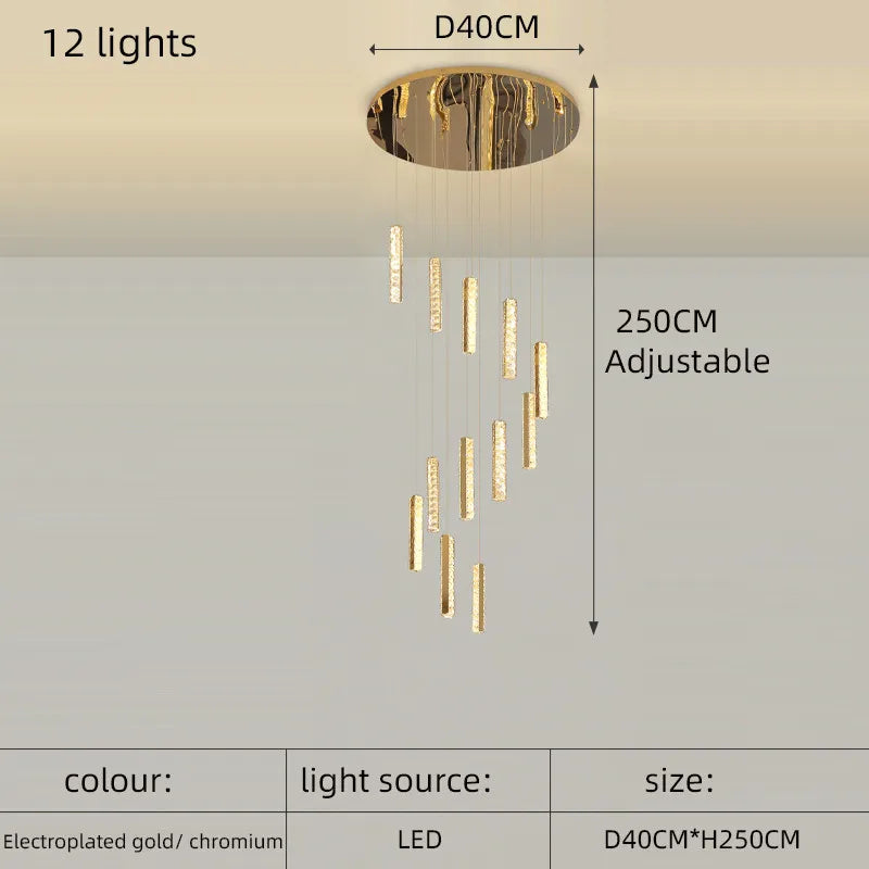 Lustre Lordore — Cristal LED pour Escalier — vue 15
