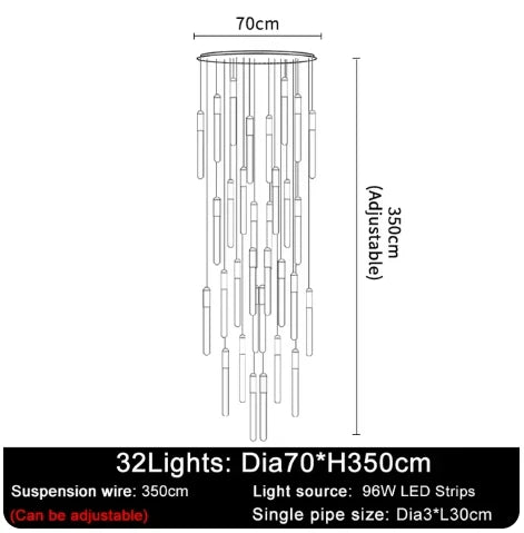 Lustre Maëloria — LED pour Escalier — vue 7